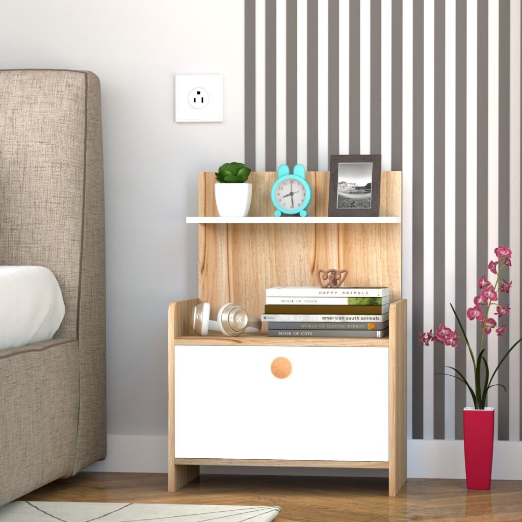 Wooden bedside table