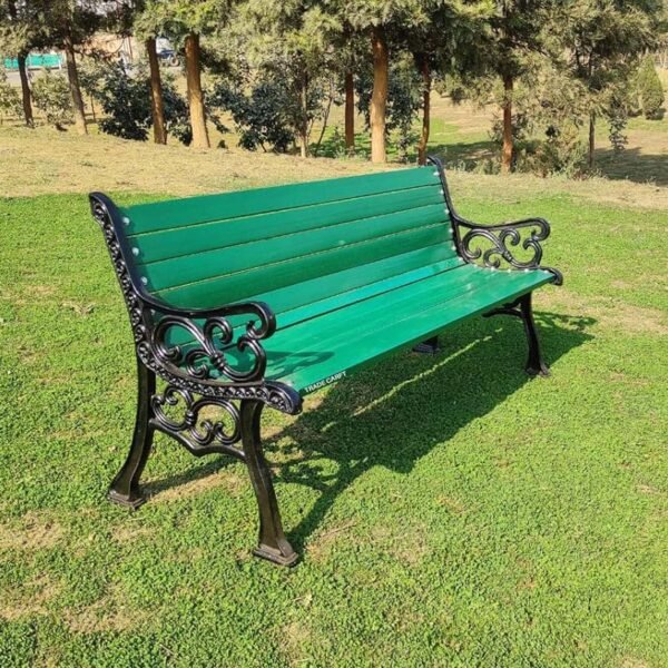 3 Seater Cast Iron FRP Garden Bench for Indoor & Outdoor Park/Patio/Living Room/Terrace/Balcony, Color: Multi